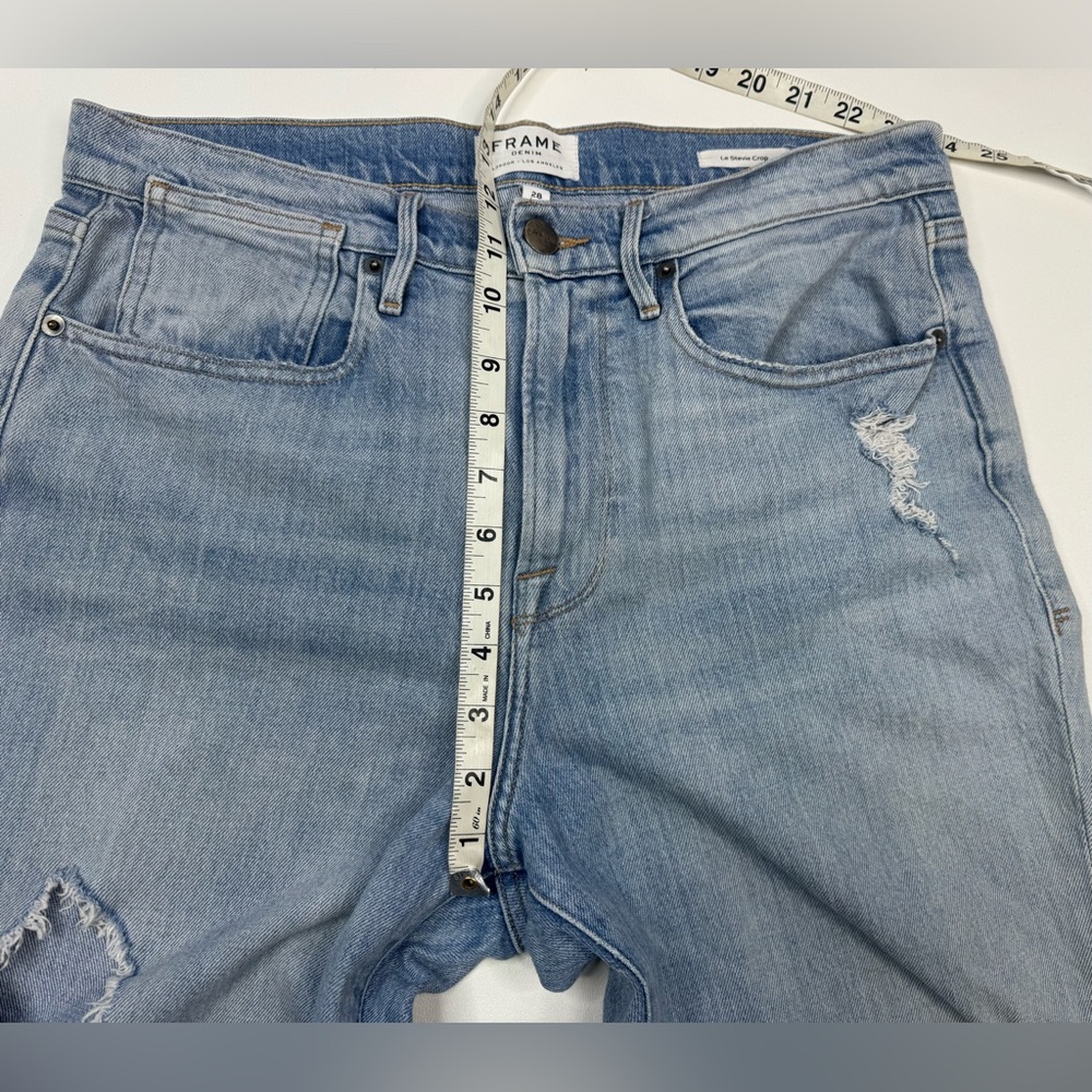 Frame Denim Le Stevie Crop Casbah Distressed Ankle Jeans Size 28 - Picture 8 of 9